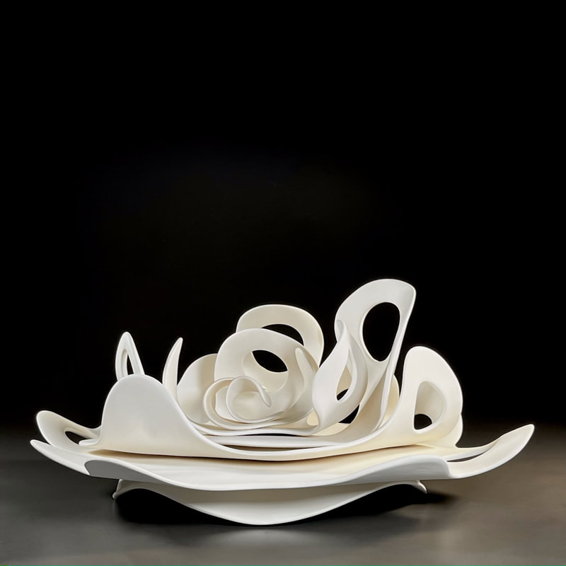 Licia McDonald abstract white ceramic sculpture hand made kauai